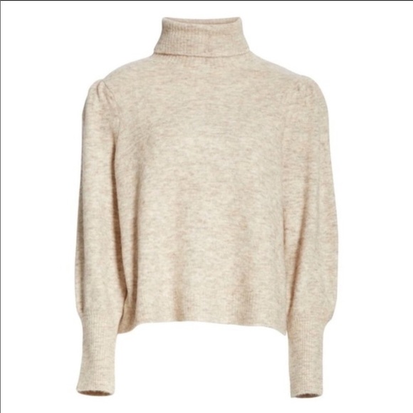 FRAME Denim Swingy Oatmeal Turtleneck Sweater L - Picture 1 of 8